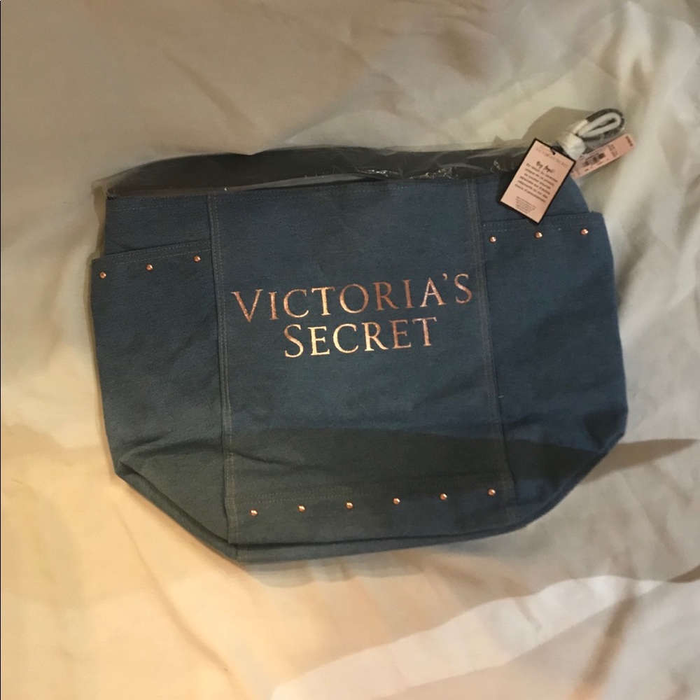 NWT PINK Victoria’s Secret Denim Tote Bag